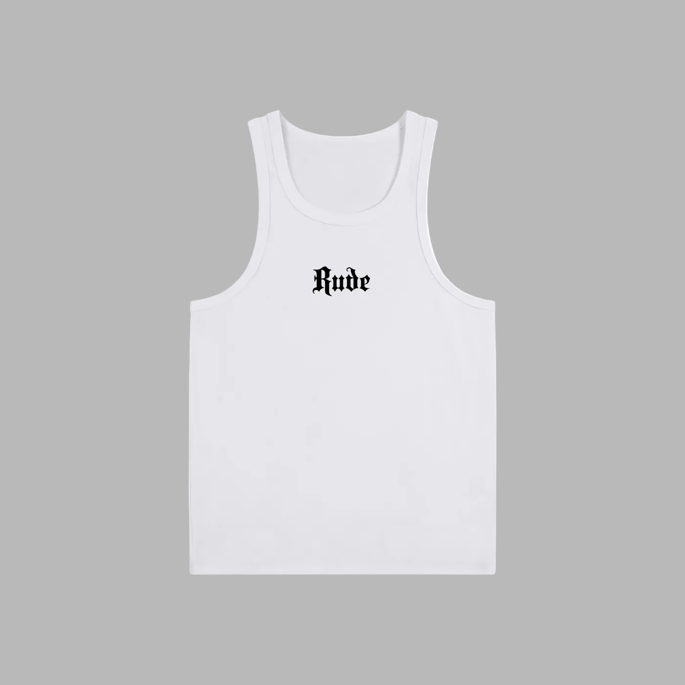 Rude Black On White Tank Top