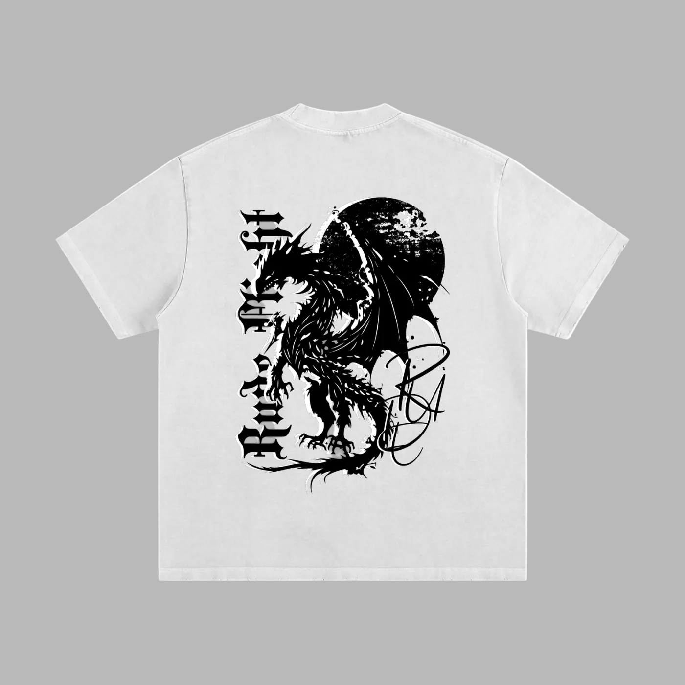 Rude Flight Black on White-Tee