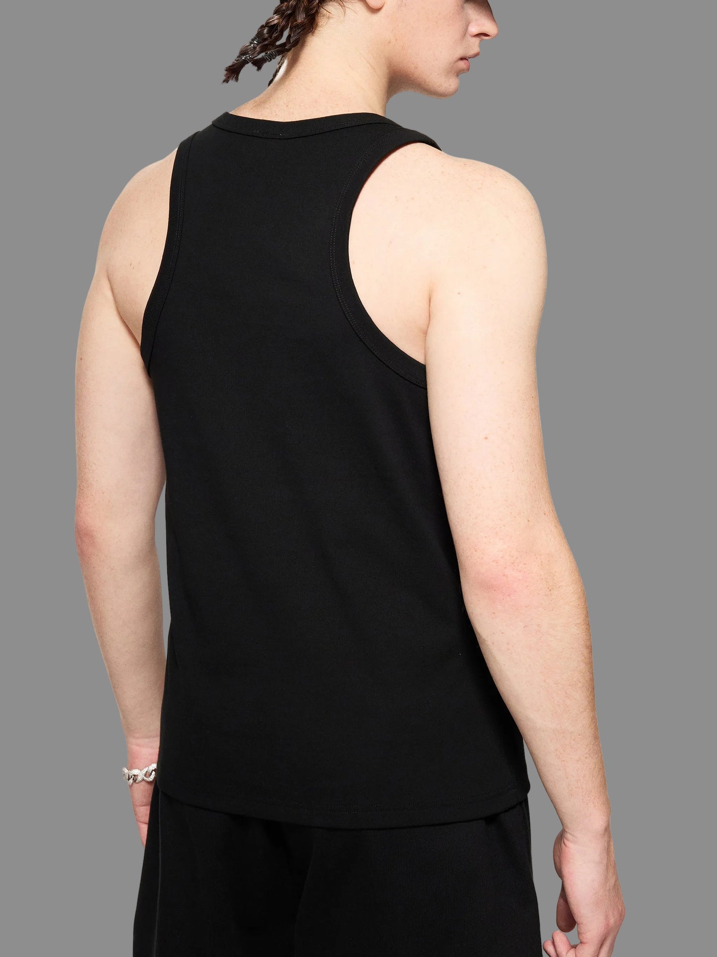 Rude White On Black Tank Top