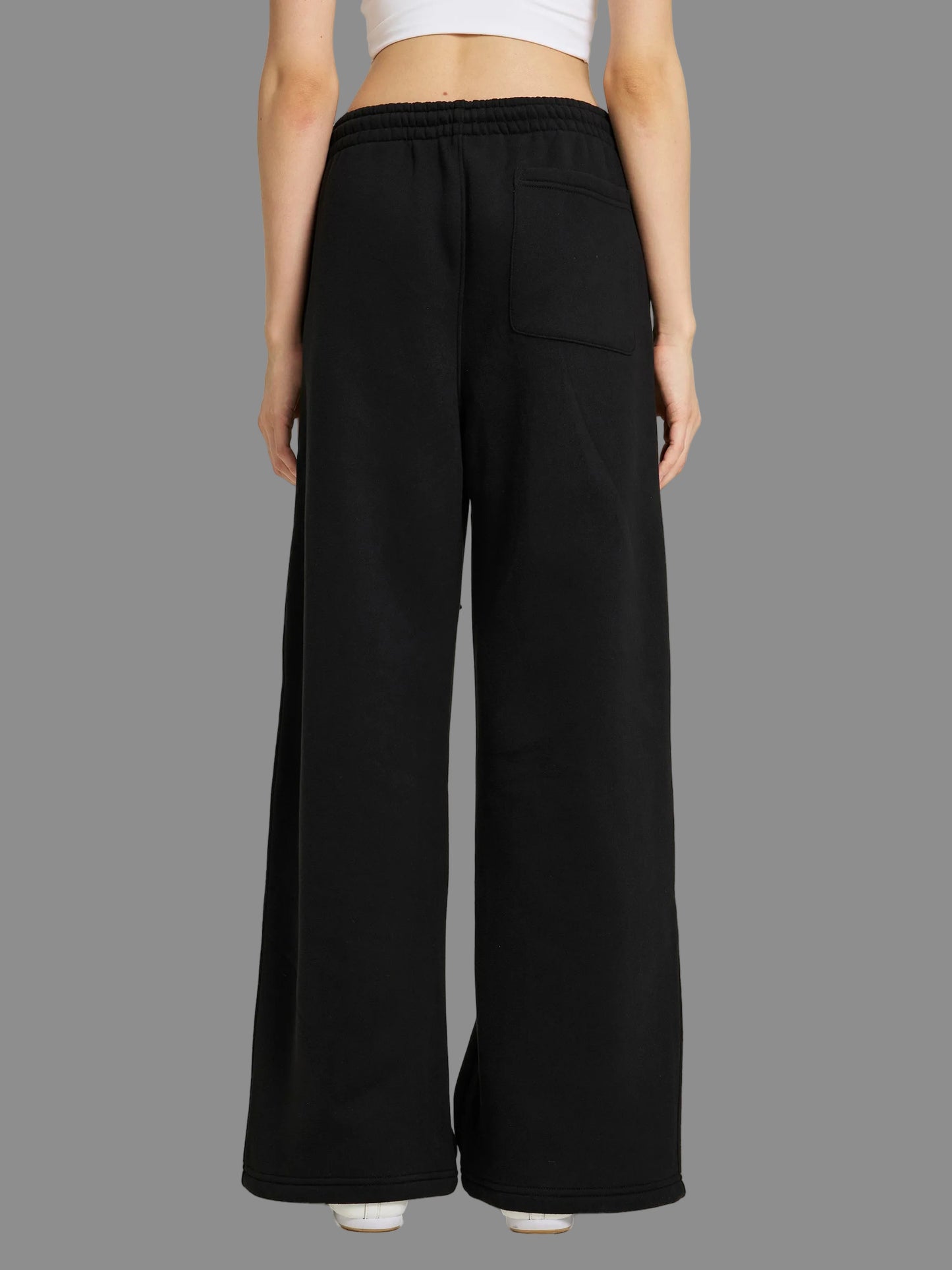 Fleece Drawstring Straight-Leg Sweatpants